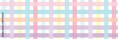 Pastel gingham plaid abstract seamless pattern vector banner background