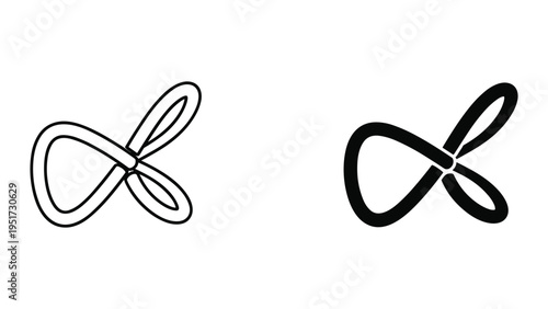 Infinity Symbol Loop Knot Outline and Solid Icon