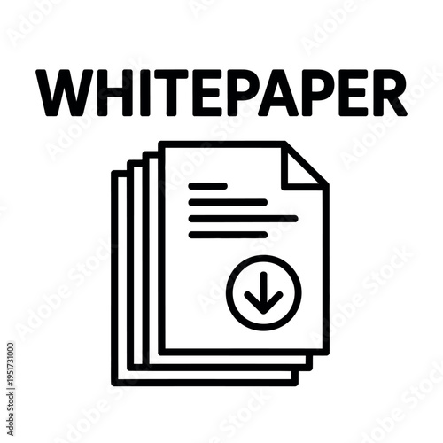A simple black and white icon of a whitepaper document