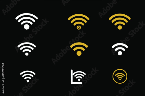 wifi symbol collection signal indicators and tower icon
