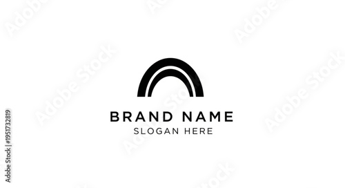 Minimalist logo design featuring a stylized arch or bridge shape, conveying simplicity and modernity.