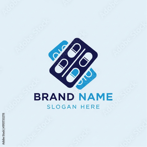 Medical Pills Blister Pack Logo Design.