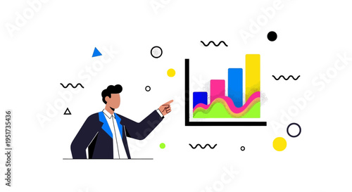 Strategic business consultant presenting high-growth performance metrics and data-driven marketing insights for corporate ROI optimization