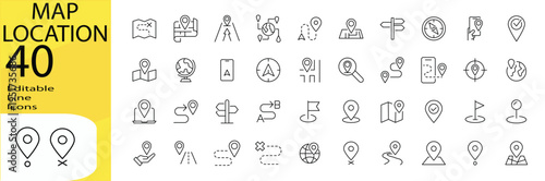  icon set. Editable stroke.	