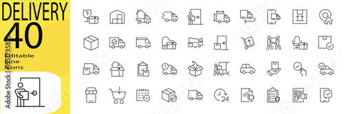  icon set. Editable stroke.	