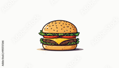 hamburger on a white background