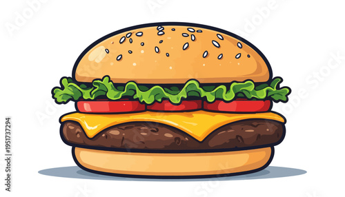 hamburger on a white background