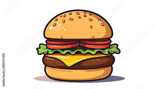 hamburger on white background