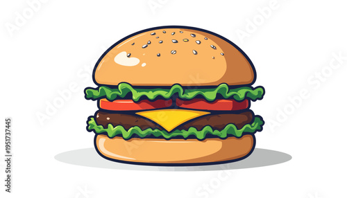 hamburger on a white background