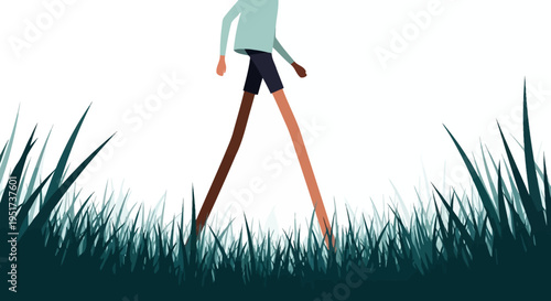 Strategic Business Scaling and Visionary Growth Concept with Minimalist Professional Taking Large Strides