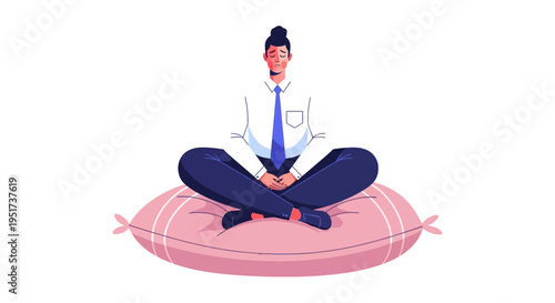 Modern Business Professional Practicing Mindfulness and Stress Management to Prevent Corporate Burnout in Fast-Paced Work Environments