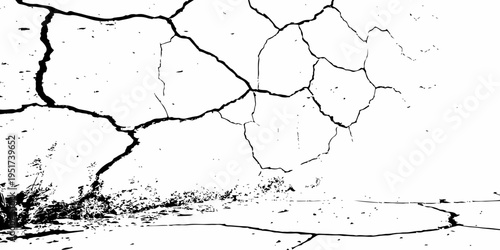 An abstract grunge background featuring a black and white paint splash texture with a cracked ink pattern and an old paper design illustrating the Japan map border