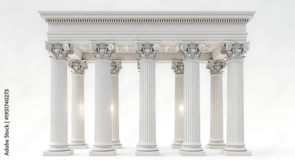 Obraz premium white antique stone columns and entablature architecture