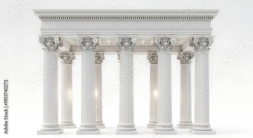 white antique stone columns and entablature architecture