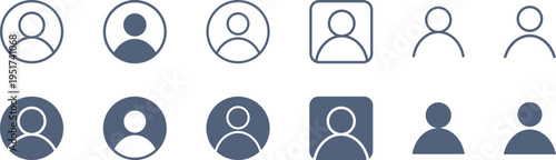 色んなバリエーションのアカウントマークのアイコン素材セット