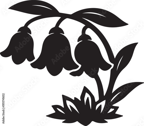 Bell Gold Flower  Icon – Vector Illustration