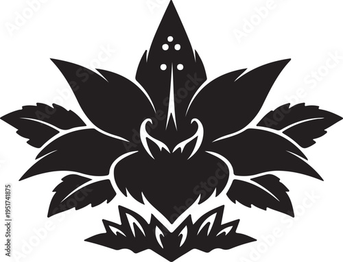 Blade Orchid Flower  Icon – Vector Illustration