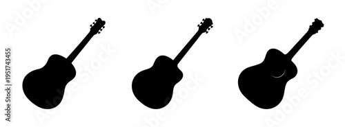 Three electric guitars silhouette vector art design for music lovers and guitar enthusiasts download now