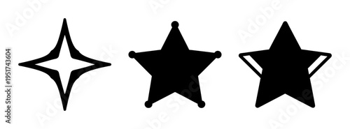 Vector art of star shapes in black and white for graphic design projects and illustrations use case