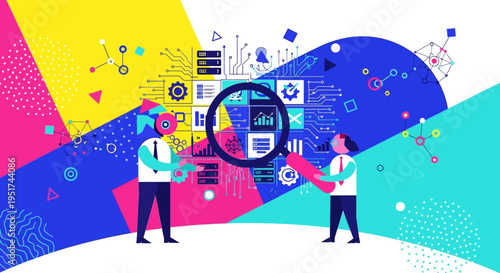 Data-driven marketing analysts utilizing deep-dive business intelligence to optimize complex digital ecosystems and enterprise workflows