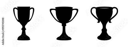 Trophy cup vector design elements for awards ceremony and sports achievement celebration graphic design