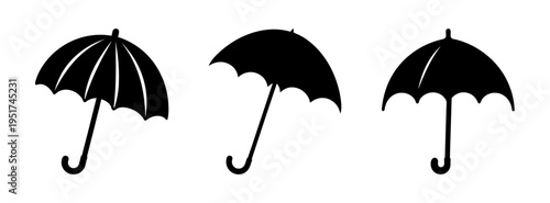 Black umbrella vector art: rain protection, weather accessory, open umbrella, silhouette art, svg