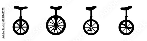 Explore unicycle designs and styles: a collection of unique unicycle silhouettes and art forms