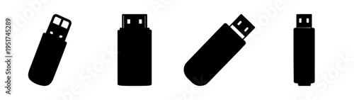 Download flash drive vector illustration for data storage and transfer technology digital memory stick design