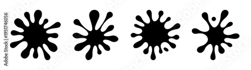 Black ink splatters vector design element for graphic design and abstract art projects illustration