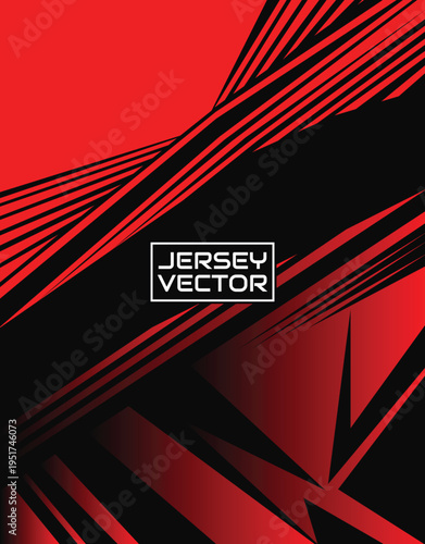 Abstract Red and Black Geometric Sports Jersey Background