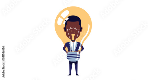 Visionary Black Entrepreneur Personifying Innovative Solutions and Disruptive Thinking for Modern Tech Startups