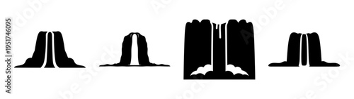 Abstract black and white waterfall vector design elements for graphic design and decoration use