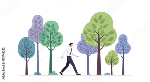 Corporate Executive Navigating a Sustainable Digital Ecosystem Representing ESG Leadership and Green Tech Transformation