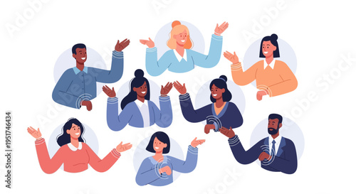 Global Diverse Professional Team Networking to Foster Inclusive Corporate Culture and Hybrid Collaboration Solutions