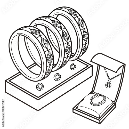 Bangles and Necklace in Jewelry Box accessories fashion