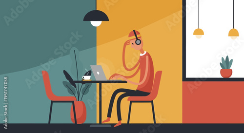 Agile remote creative professional utilizing deep work strategies to drive high-impact B2B content marketing results