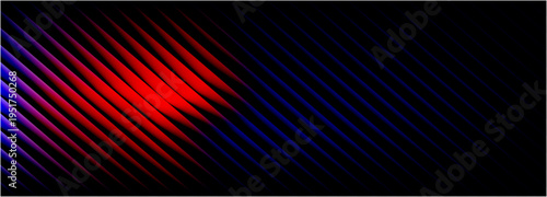 Neon ribbed fractal glass 3d background. Holographic vertical stripe pattern with vibrant purple blue, yellow gradient. abstract background with stripes