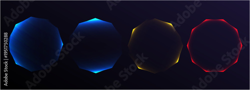 Abstract glowing sphere of blue and purple energy. Futuristic plasma orb made of light particles in empty dark space. abstract background with blue circles