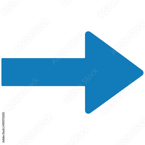 Free Download Right Arrow Blue Flat Vector Icon Template - GFXLoad