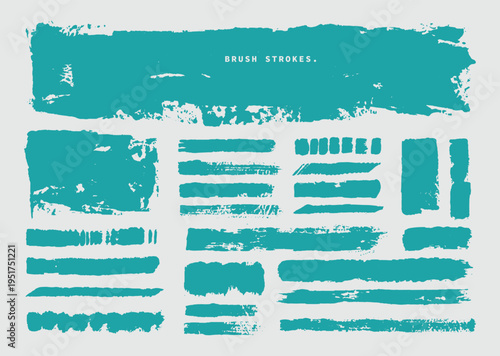 Teal brush stroke patterns and shapes
