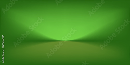 Abstract gradient podium background. Empty green 3D studio background. Clean scene for product presentation mockup template. eps 10