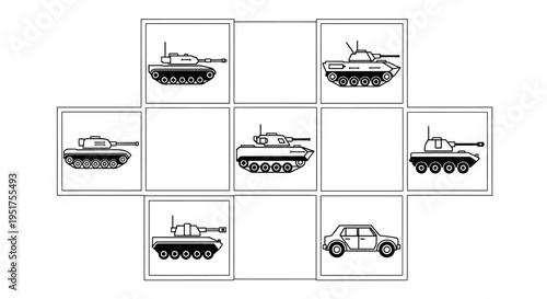 Military Tank Icons Set