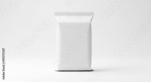A white resealable pouch of powder on a plain background
