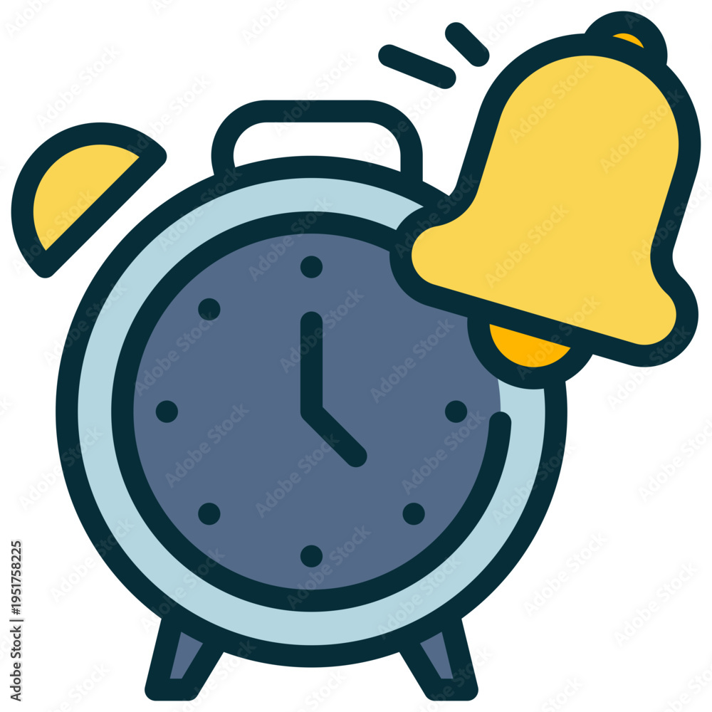 Fototapeta premium bell ringing alarm loud clock filled outline icon