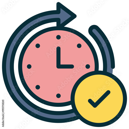 check clock watch renew time filled outline icon