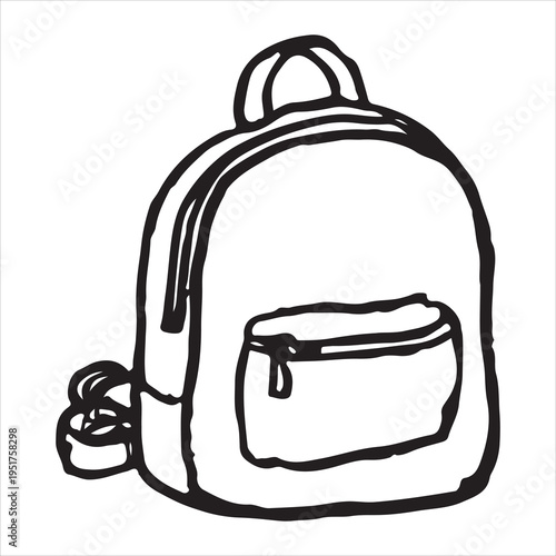 Hand-Drawn Minimalist Backpack Doodle Vector Illustration