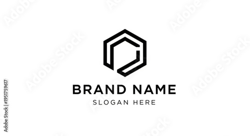Modern Hexagon Logo Design with Brand Name Placeholder.