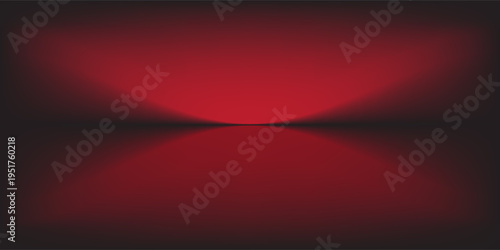 Abstract gradient podium background. Empty red 3D studio background. Clean scene for product presentation mockup template. eps 10