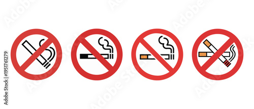 No smoking signs with prohibited symbols.