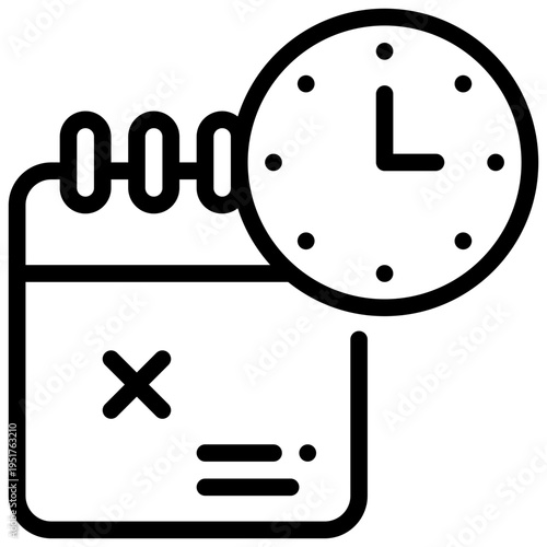 calendar date clock watch time simple line icon
